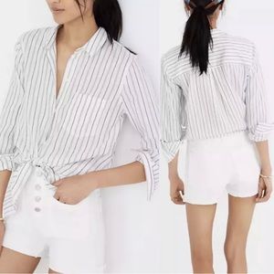 Madewell High Rise Denim Boy Short - white tile size 25